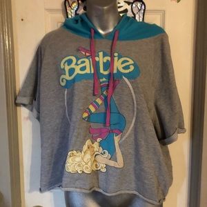 Barbie sleeveless hoodie cropped